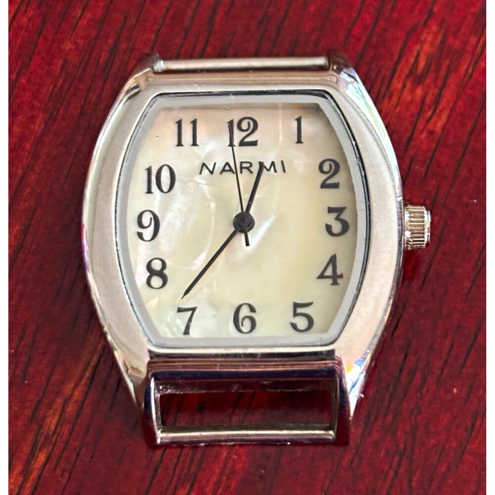 Narmi Women's Silver Tone Quartz Analog Watch Head White Dial-Need Battery